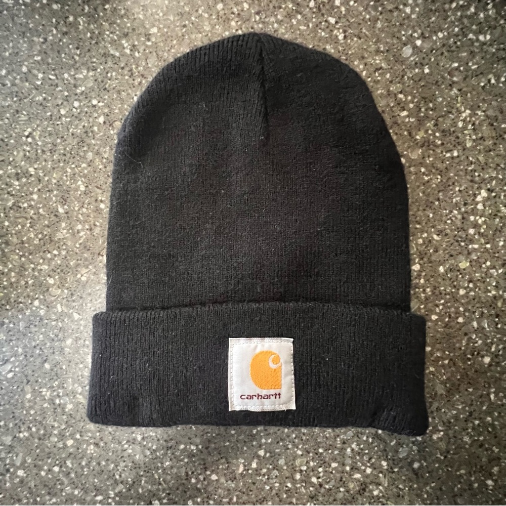 Carhartt Classic Black Knit Beanie Winter Outdoor Casual Warm Cozy Snow Ski